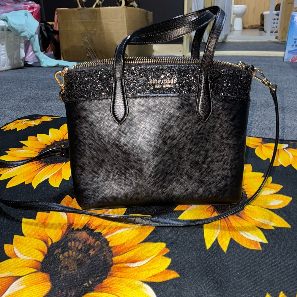 Kate Spade Black Crossbody Bag with Glitter Accent